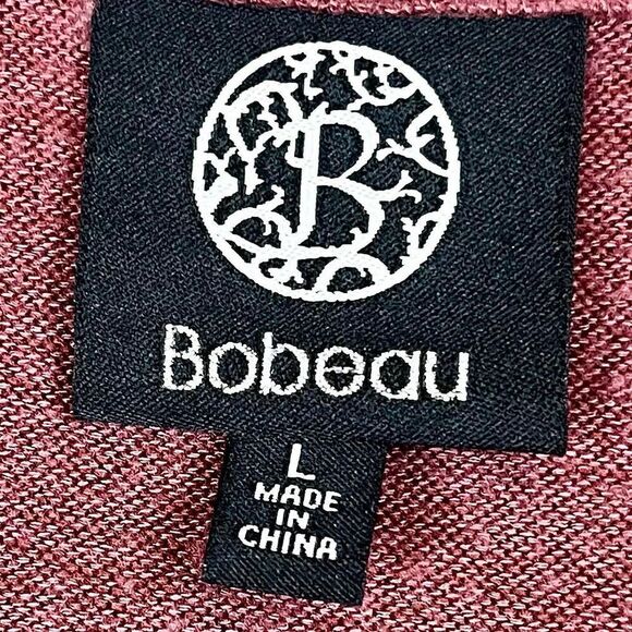 Bobeau Burgundy Mini Long Sleeve Wrap Sweater Dress Large - Picture 10 of 11